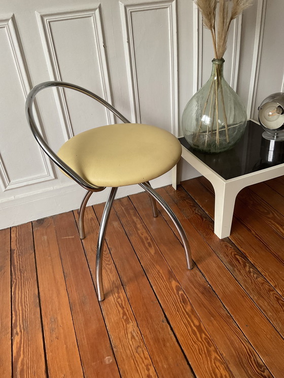 Image 1 of Sedia girevole di design in cromo 