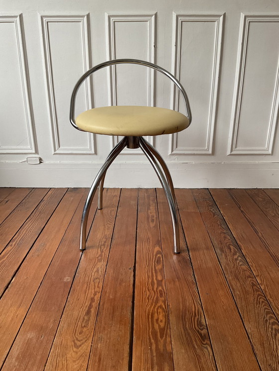 Image 1 of Sedia girevole di design in cromo 