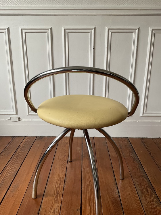 Image 1 of Sedia girevole di design in cromo 