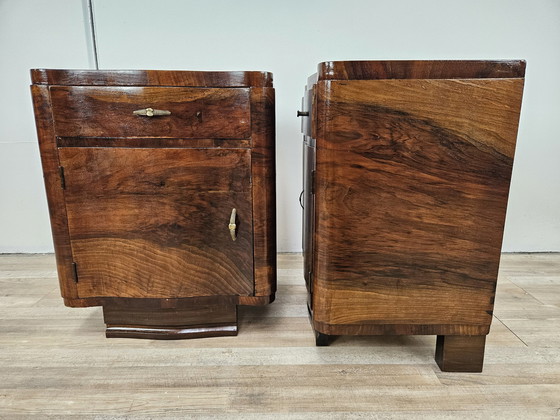 Image 1 of Art Decò Nightstands In Mahogany 1940