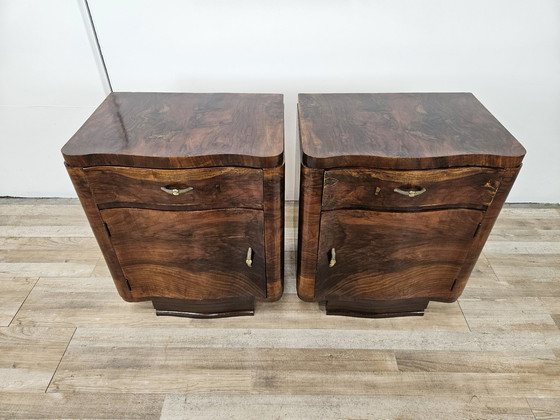 Image 1 of Art Decò Nightstands In Mahogany 1940