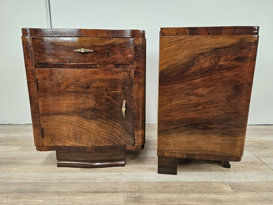 Image 1 of Art Decò Nightstands In Mahogany 1940