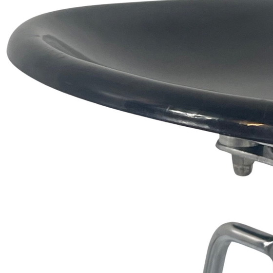 Image 1 of Yasu Sasamoto- Dulton - Industrial vintage Bar Stool with tractor seating, model Clipper II - Black seat - Multiple in stock