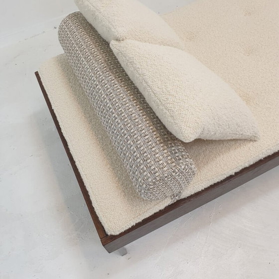 Image 1 of Vintage wengé daybed with dedar cushions and bolster, Netherlands 1970s