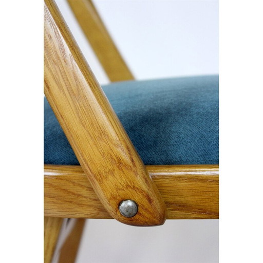 Set of 4 vintage oak dining chairs for Interier Praha, 1960