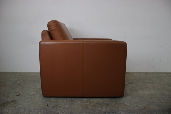 Image 1 of Cor Conseta armchair & stool single-seater designer leather saddle brown