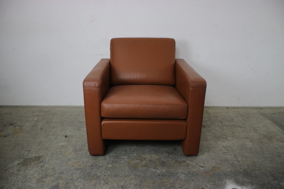Image 1 of Cor Conseta armchair & stool single-seater designer leather saddle brown
