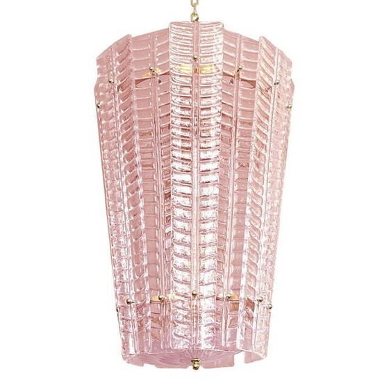 Image 1 of Contemporary Pink Murano Glass Lantern