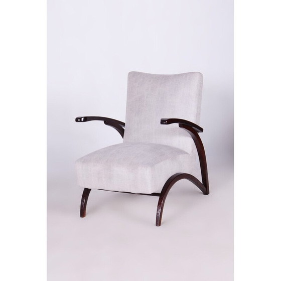 Image 1 of Pair of vintage Art Deco grey beechwood armchairs by Jindrich Halabala for Up Zavody, Czechoslovakia 1930