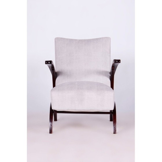 Image 1 of Pair of vintage Art Deco grey beechwood armchairs by Jindrich Halabala for Up Zavody, Czechoslovakia 1930