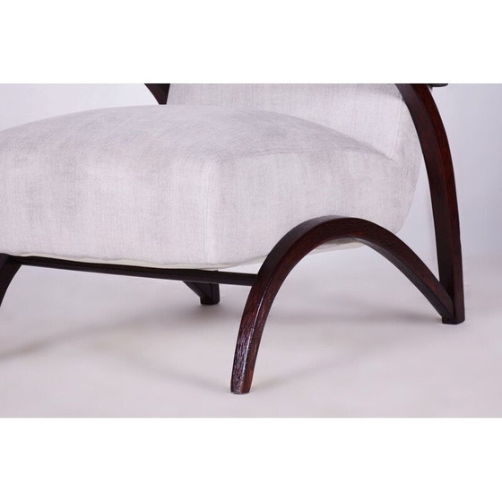 Image 1 of Pair of vintage Art Deco grey beechwood armchairs by Jindrich Halabala for Up Zavody, Czechoslovakia 1930