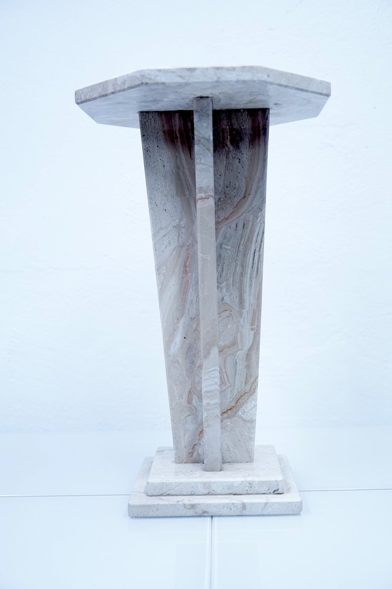 Image 1 of Table d'appoint italienne vintage en marbre, années 1970