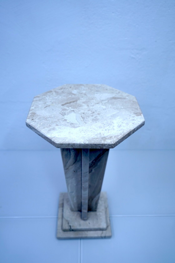 Image 1 of Table d'appoint italienne vintage en marbre, années 1970