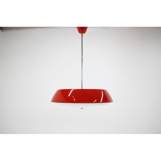 Image 1 of Lampadario rosso di metà secolo Napako, 1970