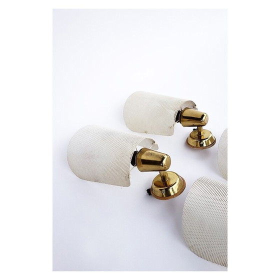 Image 1 of Pair of vintage metal and brass wall lamps by Bag, Switzerland 1950