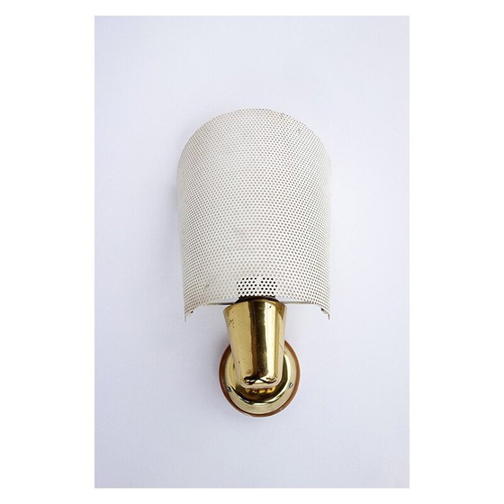 Image 1 of Pair of vintage metal and brass wall lamps by Bag, Switzerland 1950