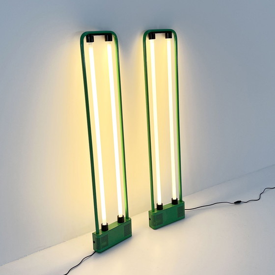 Image 1 of Green Neon Floor Lamp By Gian N. Gigante For Zerbetto, 1980S