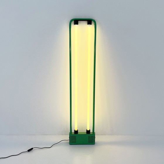 Image 1 of Green Neon Floor Lamp By Gian N. Gigante For Zerbetto, 1980S