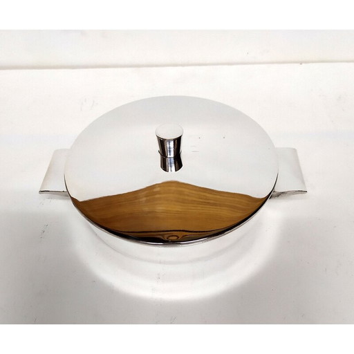 Vintage silver alpaca soup bowl by Gio Ponti for Krupp-Milan, 1953