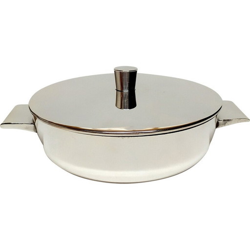 Vintage silver alpaca soup bowl by Gio Ponti for Krupp-Milan, 1953