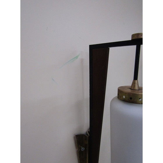 Image 1 of Set of 3 vintage wall lamps in opal glass by Stilnovo