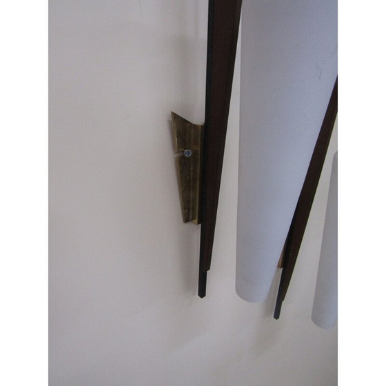 Image 1 of Set of 3 vintage wall lamps in opal glass by Stilnovo