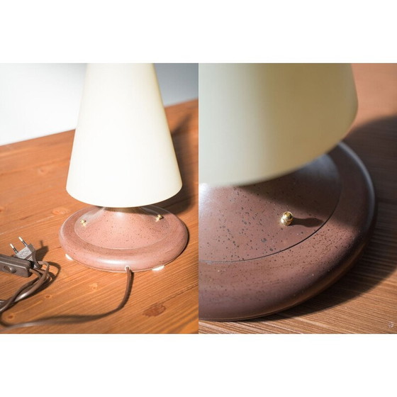 Image 1 of Vintage brass and glass table lamp, 1970-1980