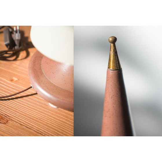 Image 1 of Vintage brass and glass table lamp, 1970-1980