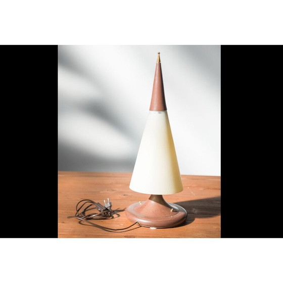 Image 1 of Vintage brass and glass table lamp, 1970-1980
