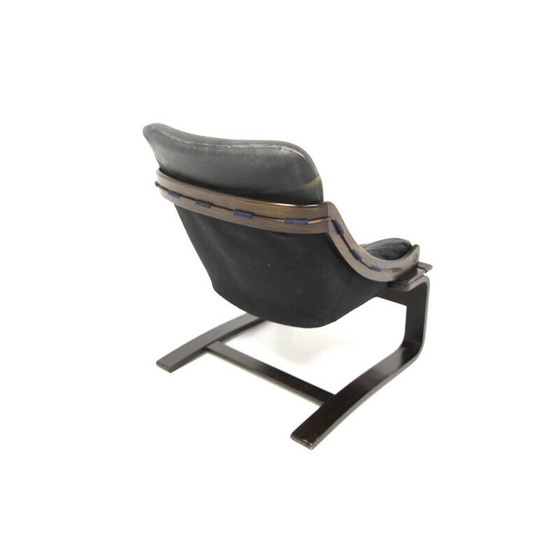 Image 1 of Poltrona vintage in faggio e pelle, Svezia 1960