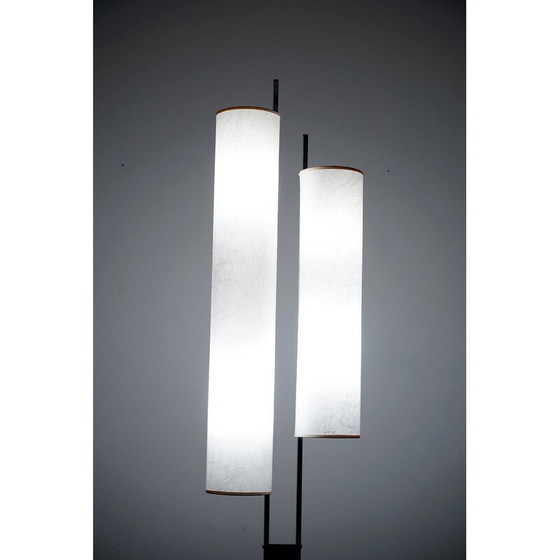Image 1 of Vintage Swizz floor lamp in glass and metal, Switzerland 1960