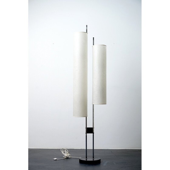 Image 1 of Vintage Swizz floor lamp in glass and metal, Switzerland 1960
