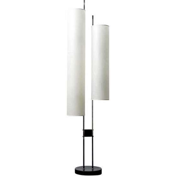 Image 1 of Vintage Swizz floor lamp in glass and metal, Switzerland 1960