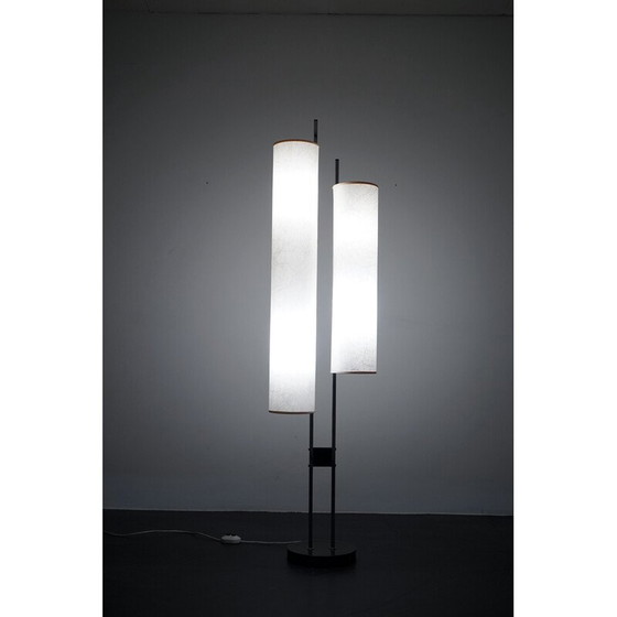 Image 1 of Vintage Swizz floor lamp in glass and metal, Switzerland 1960