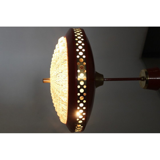 Image 1 of Vintage Space Age pendant lamp in metal and brass for Ludib Bratislava, Czechoslovakia 1970