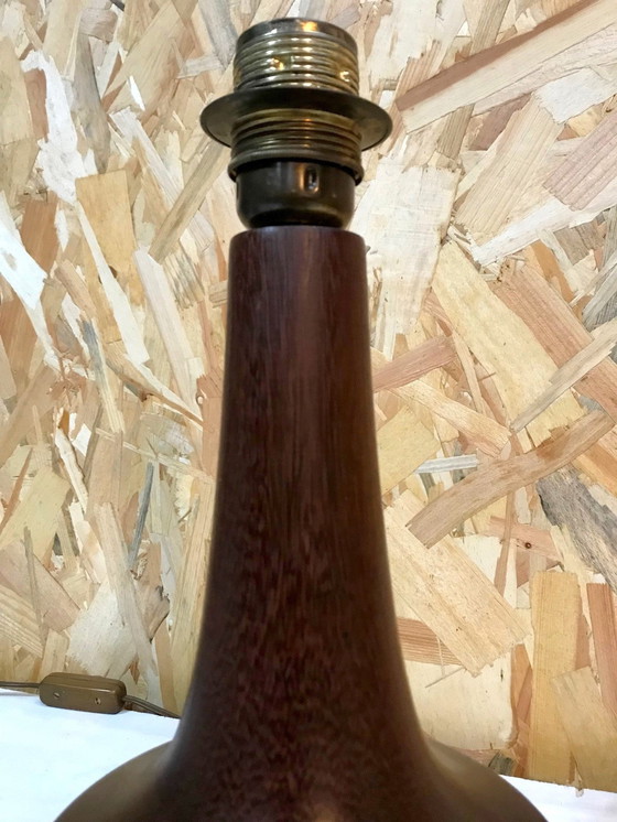 Image 1 of Solid Mahogany Lamp 1970s