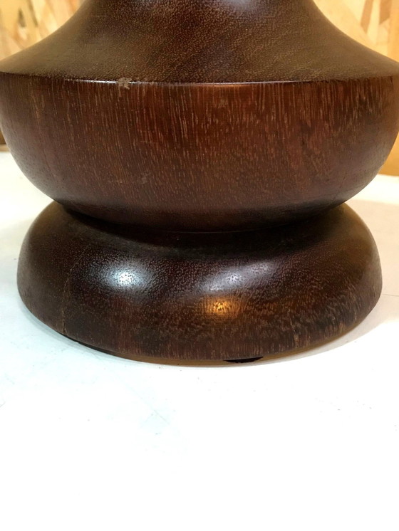 Image 1 of Solid Mahogany Lamp 1970s