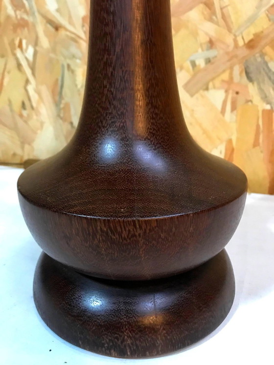 Image 1 of Solid Mahogany Lamp 1970s