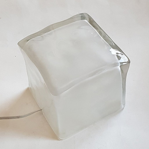 Frosted Glass Ice Cube Table Lamp from Ikea, 1990s