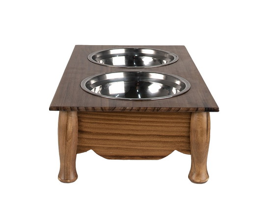 Image 1 of Country Wooden Feeding And Drinking Bowl - Stylish For Dogs And Cats