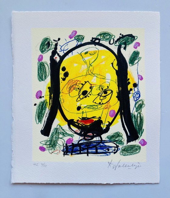 Image 1 of Kees Salentijn - Silkscreen Yellow Face