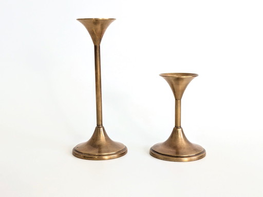 Set Of 2 Brass Candlesticks | Cawa Denmark, 1970'S