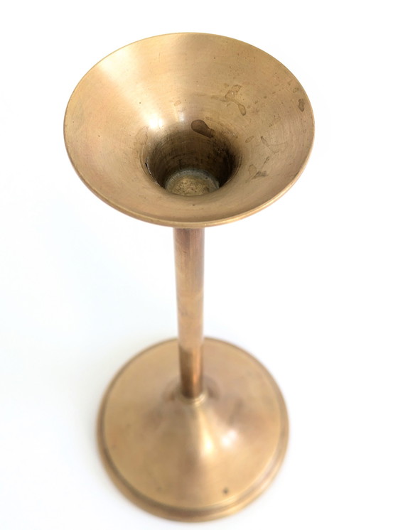 Image 1 of Set Of 2 Brass Candlesticks | Cawa Denmark, 1970'S