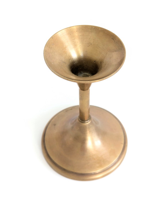 Image 1 of Set Of 2 Brass Candlesticks | Cawa Denmark, 1970'S