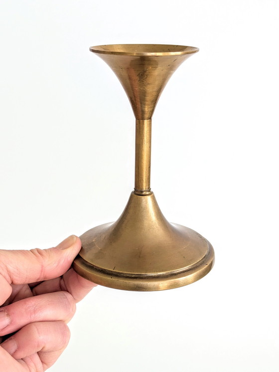 Image 1 of Set Of 2 Brass Candlesticks | Cawa Denmark, 1970'S