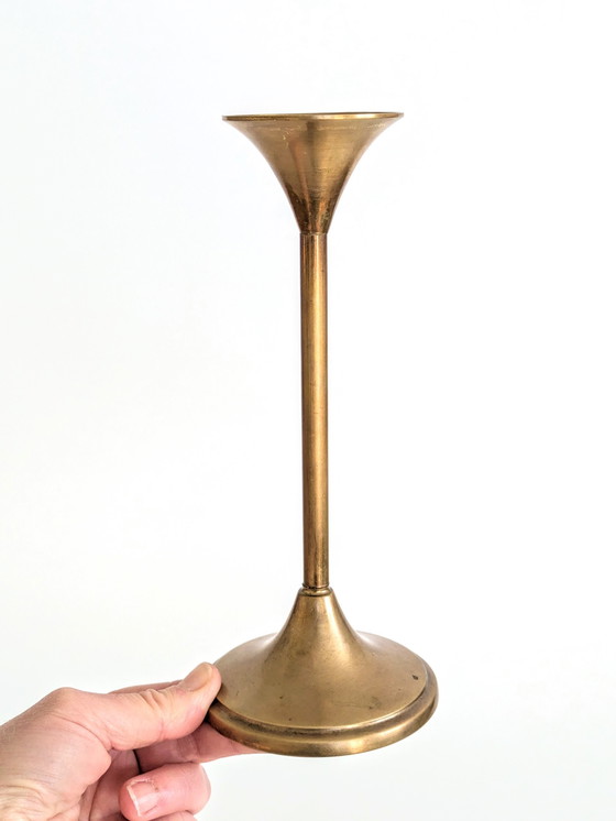 Image 1 of Set Of 2 Brass Candlesticks | Cawa Denmark, 1970'S