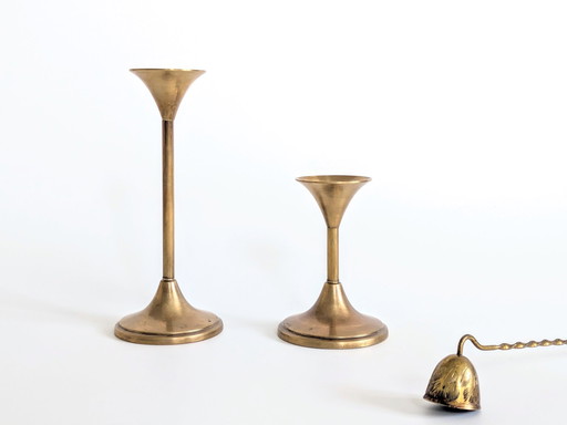 Set Of 2 Brass Candlesticks | Cawa Denmark, 1970'S