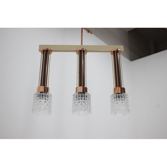 Image 1 of Lampada a sospensione vintage a 3 luci di Drukov, Cecoslovacchia 1970