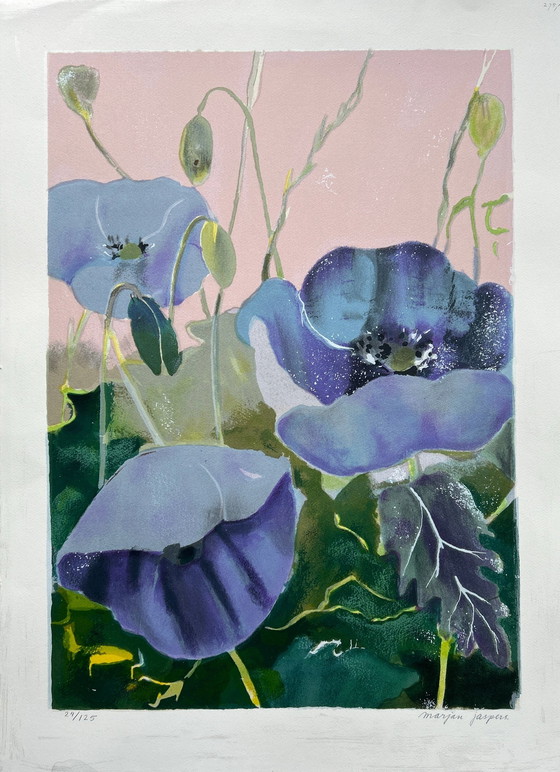 Image 1 of Silkscreen Marjan Jaspers - Poppies