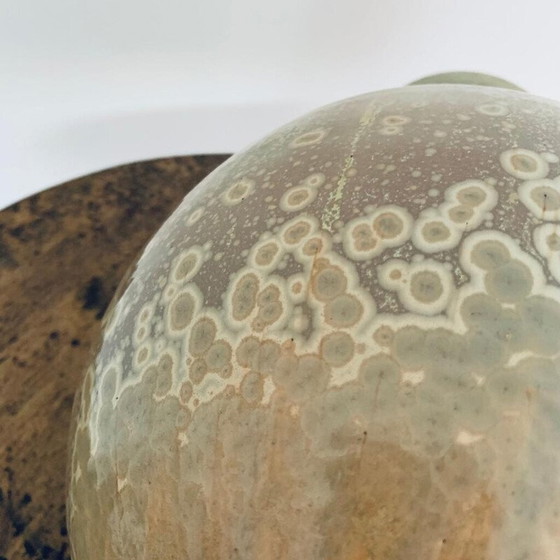 Image 1 of Vaso a sfera vintage smaltato e cristallizzato